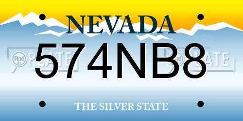 574NB8 Nevada License Plate