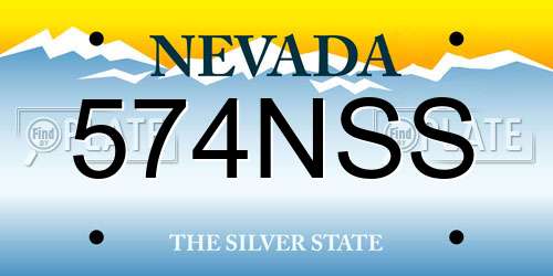 574NSS Nevada License Plate