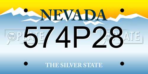 574P28 Nevada License Plate