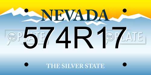 574R17 Nevada License Plate