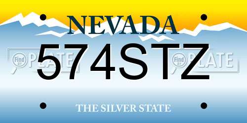 574STZ Nevada License Plate
