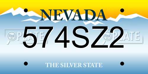 574SZ2 Nevada License Plate