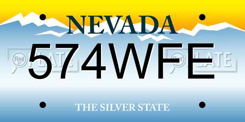 574WFE Nevada License Plate