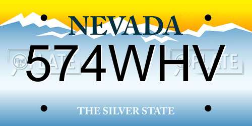 574WHV Nevada License Plate
