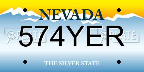 574YER Nevada License Plate