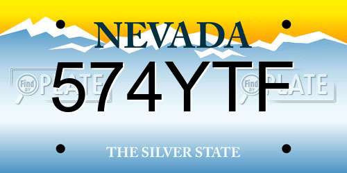 574YTF Nevada License Plate