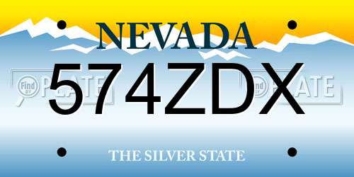 574ZDX Nevada License Plate