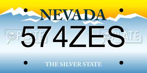 574ZES Nevada License Plate