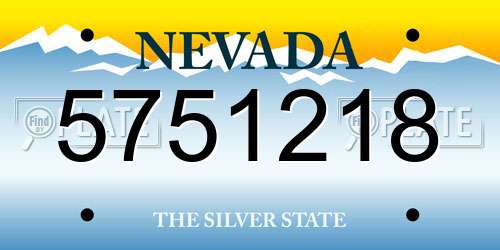 5751218 Nevada License Plate
