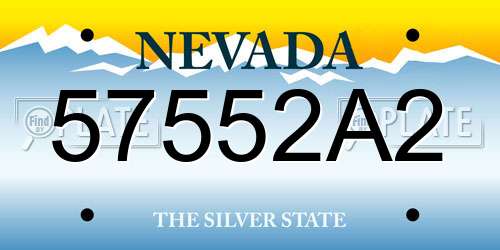 57552A2 Nevada License Plate