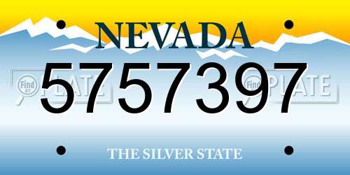 5757397 Nevada License Plate