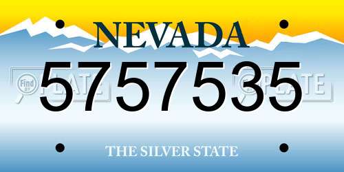 5757535 Nevada License Plate