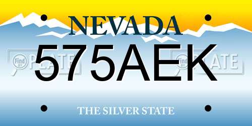 575AEK Nevada License Plate