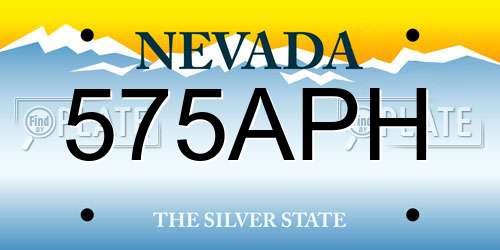 575APH Nevada License Plate