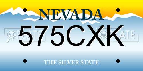 575CXK Nevada License Plate