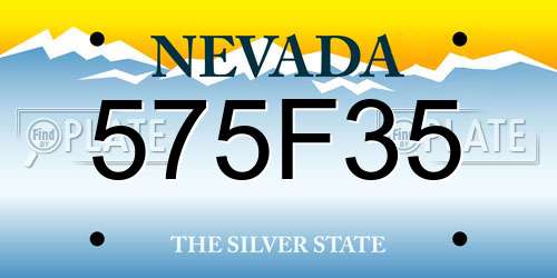575F35 Nevada License Plate