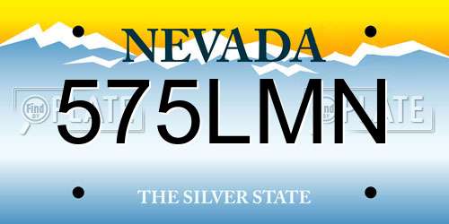 575LMN Nevada License Plate