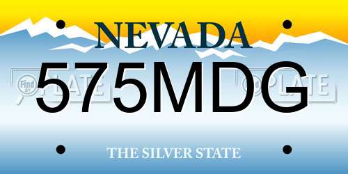 575MDG Nevada License Plate