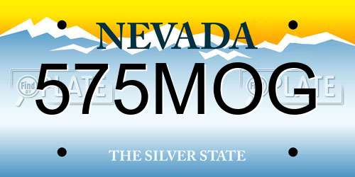 575MOG Nevada License Plate