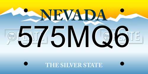 575MQ6 Nevada License Plate
