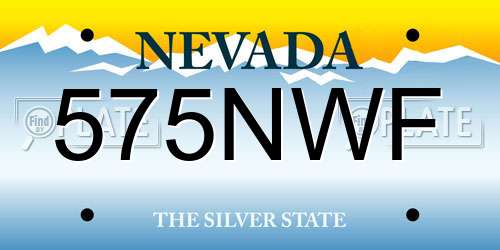 575NWF Nevada License Plate