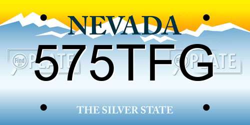 575TFG Nevada License Plate