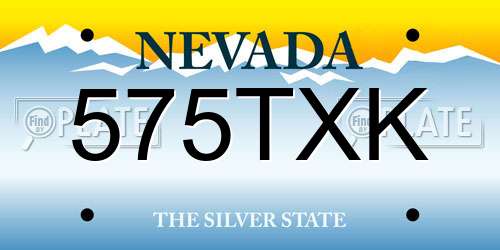 575TXK Nevada License Plate