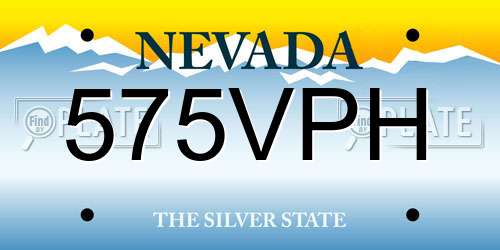 575VPH Nevada License Plate