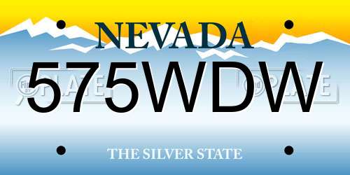 575WDW Nevada License Plate