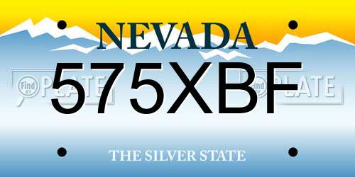 575XBF Nevada License Plate