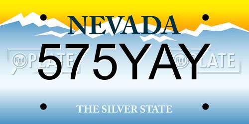 575YAY Nevada License Plate