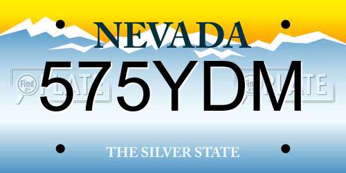 575YDM Nevada License Plate