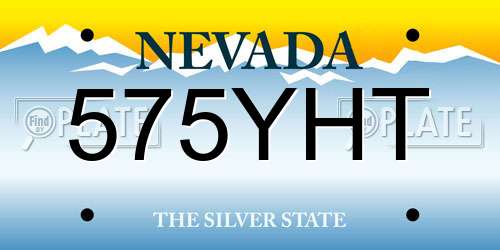 575YHT Nevada License Plate