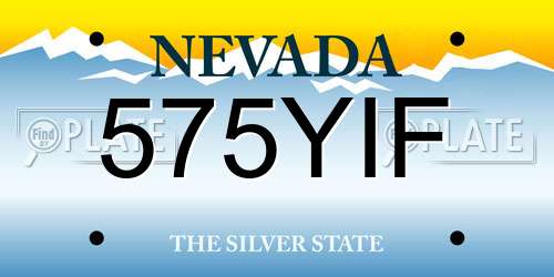 575YIF Nevada License Plate