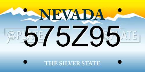 575Z95 Nevada License Plate