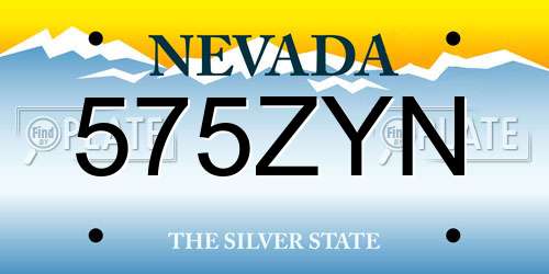 575ZYN Nevada License Plate