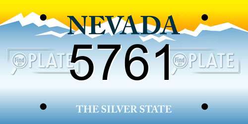5761 Nevada License Plate
