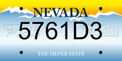 5761D3 Nevada License Plate