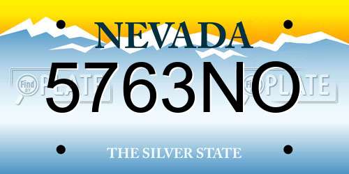5763NO Nevada License Plate