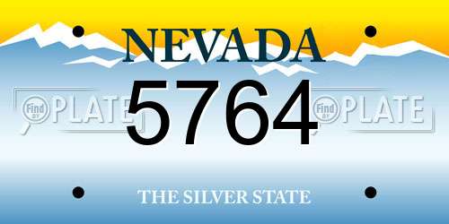 5764 Nevada License Plate