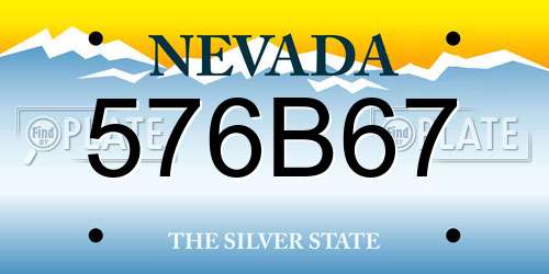 576B67 Nevada License Plate