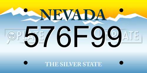 576F99 Nevada License Plate