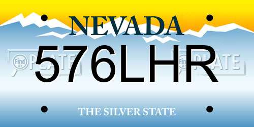 576LHR Nevada License Plate