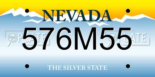 576M55 Nevada License Plate