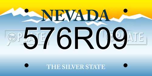 576R09 Nevada License Plate