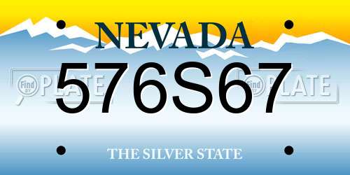 576S67 Nevada License Plate