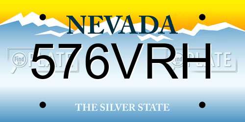 576VRH Nevada License Plate