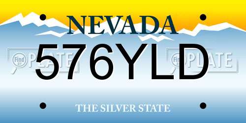 576YLD Nevada License Plate