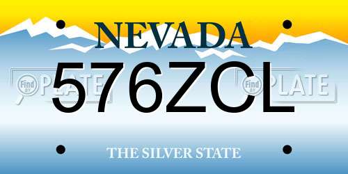 576ZCL Nevada License Plate