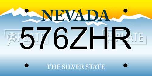 576ZHR Nevada License Plate